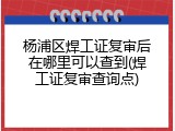 杨浦区焊工证复审后在哪里可以查到(焊工证复审查询点)