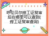 呼伦贝尔焊工证复审后在哪里可以查到(焊工证复审查询)