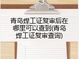 青岛焊工证复审后在哪里可以查到(青岛焊工证复审查询)