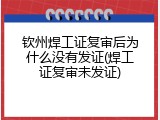 钦州焊工证复审后为什么没有发证(焊工证复审未发证)