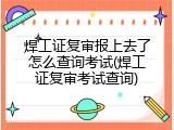 焊工证复审报上去了怎么查询考试(焊工证复审考试查询)