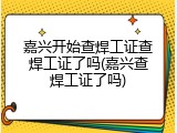 嘉兴开始查焊工证查焊工证了吗(嘉兴查焊工证了吗)