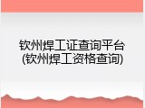 钦州焊工证查询平台(钦州焊工资格查询)