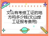 文山有考焊工证的地方吗多少钱(文山焊工证报考费用)