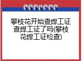 攀枝花开始查焊工证查焊工证了吗(攀枝花焊工证检查)