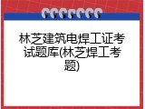 林芝建筑电焊工证考试题库(林芝焊工考题)
