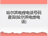 哈尔滨电焊电话号码查询(哈尔滨电焊电话)