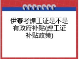 伊春考焊工证是不是有政府补贴(焊工证补贴政策)