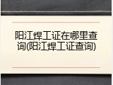 阳江焊工证在哪里查询(阳江焊工证查询)