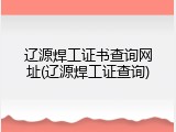 辽源焊工证书查询网址(辽源焊工证查询)