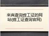 来宾查询焊工证的网站(焊工证查询官网)