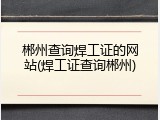 郴州查询焊工证的网站(焊工证查询郴州)