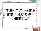 辽源焊工证查询网上查询官网(辽源焊工证查询官网)