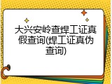 大兴安岭查焊工证真假查询(焊工证真伪查询)
