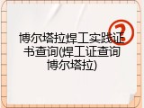 博尔塔拉焊工实践证书查询(焊工证查询博尔塔拉)