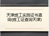 天津焊工实践证书查询(焊工证查询天津)