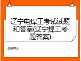 辽宁电焊工考试试题和答案(辽宁焊工考题答案)