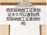 西双版纳焊工证拿到证多久可以查到(西双版纳焊工证查询时间)
