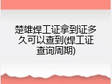 楚雄焊工证拿到证多久可以查到(焊工证查询周期)