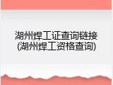 湖州焊工证查询链接(湖州焊工资格查询)