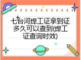 七台河焊工证拿到证多久可以查到(焊工证查询时效)