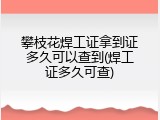 攀枝花焊工证拿到证多久可以查到(焊工证多久可查)
