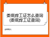 娄底焊工证怎么查询(娄底焊工证查询)