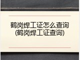 鹤岗焊工证怎么查询(鹤岗焊工证查询)