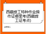 西藏焊工特种作业操作证哪里考(西藏焊工证考点)