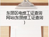 东丽区电焊工证查询网站(东丽焊工证查询)