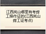江西岚山哪里有考焊工操作证的(江西岚山焊工证考点)