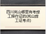 四川岚山哪里有考焊工操作证的(岚山焊工证考点)