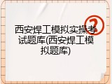 西安焊工模拟实操考试题库(西安焊工模拟题库)