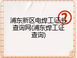 浦东新区电焊工证书查询网(浦东焊工证查询)