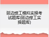 延边焊工模拟实操考试题库(延边焊工实操题库)