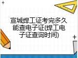宣城焊工证考完多久能查电子证(焊工电子证查询时间)