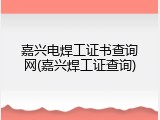 嘉兴电焊工证书查询网(嘉兴焊工证查询)