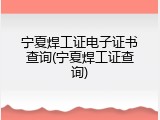 宁夏焊工证电子证书查询(宁夏焊工证查询)