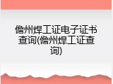 儋州焊工证电子证书查询(儋州焊工证查询)