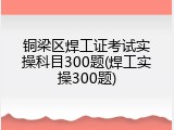 铜梁区焊工证考试实操科目300题(焊工实操300题)