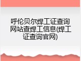 呼伦贝尔焊工证查询网站查焊工信息(焊工证查询官网)