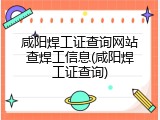 咸阳焊工证查询网站查焊工信息(咸阳焊工证查询)