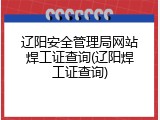 辽阳安全管理局网站焊工证查询(辽阳焊工证查询)