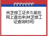 林芝焊工证多久能在网上查出来(林芝焊工证查询时间)