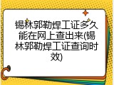 锡林郭勒焊工证多久能在网上查出来(锡林郭勒焊工证查询时效)