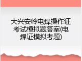 大兴安岭电焊操作证考试模拟题答案(电焊证模拟考题)
