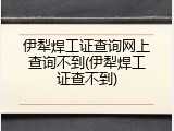 伊犁焊工证查询网上查询不到(伊犁焊工证查不到)