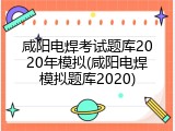 咸阳电焊考试题库2020年模拟(咸阳电焊模拟题库2020)