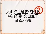文山焊工证查询网上查询不到(文山焊工证查不到)