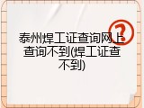 泰州焊工证查询网上查询不到(焊工证查不到)